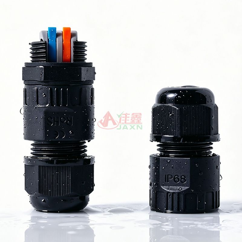 Jaxn佳鑫C-M20B-10快卡黑色垫片防水连接器2芯