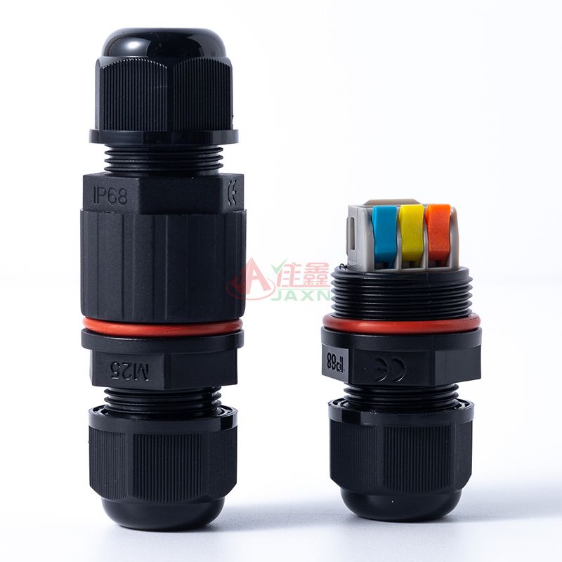 Jaxn佳鑫C-M25B-11快卡红色垫片防水连接器3芯