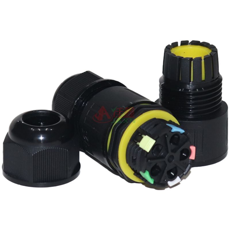 Jaxn佳鑫C-M25-10圆形快卡蓝色垫片防水连接器4/5芯(图1) M25 5p圆形快卡.jpg