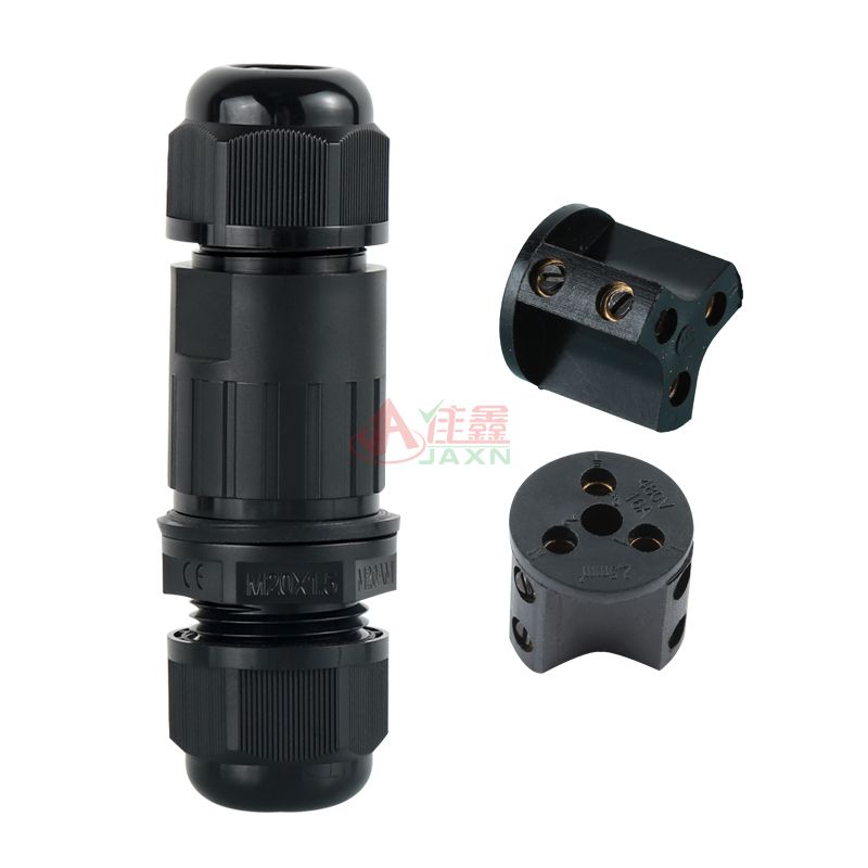 Jaxn佳鑫C-M20S-10黑色垫片防水连接器3芯(图1) M20s 3P.jpg