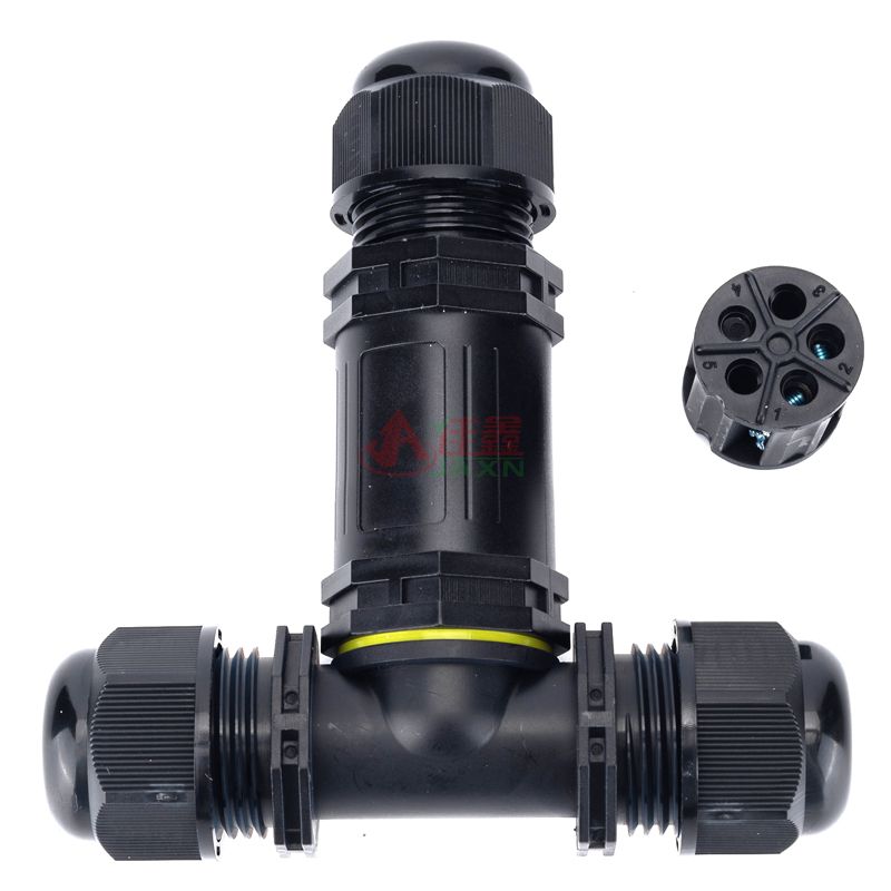 Jaxn佳鑫C-M25T-C三通蓝色垫片防水连接器3芯