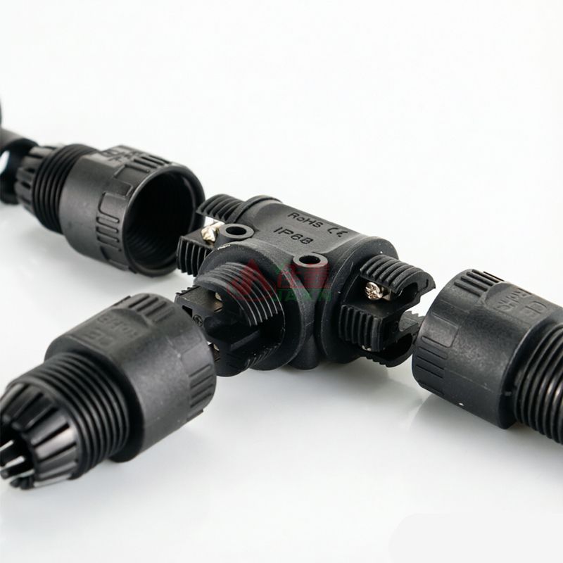 Jaxn佳鑫C-M20T三通蓝色垫片防水连接器3芯